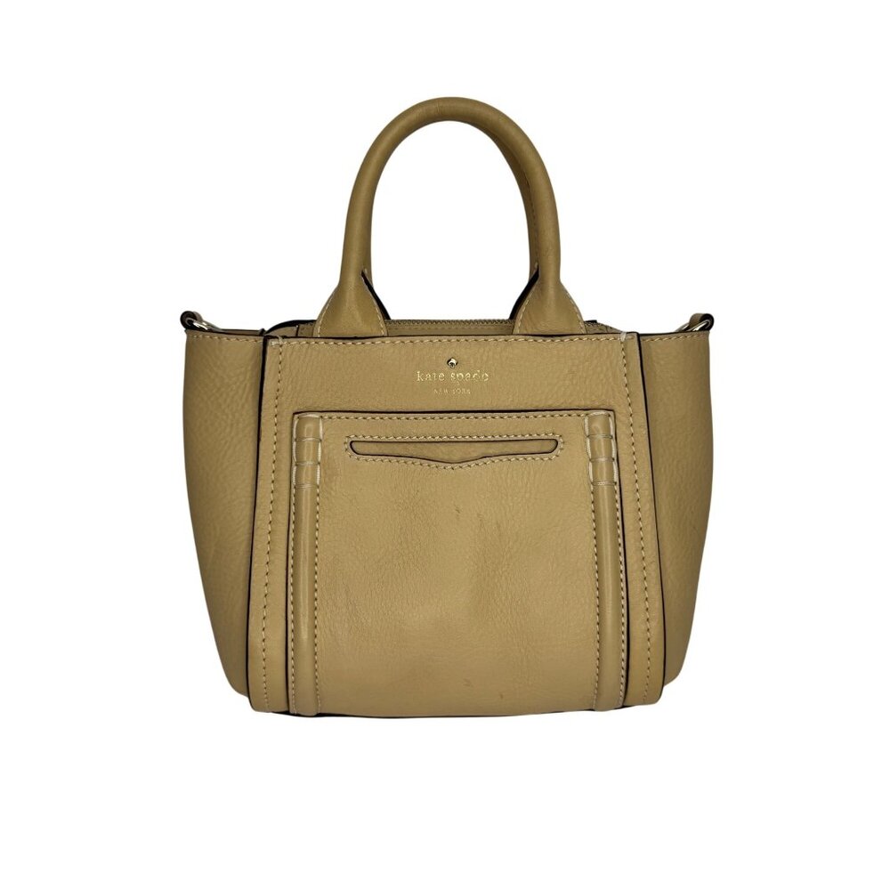 Vintage Kate Spade New York Tan Leather Satchel Purse‎ Handbag Tote